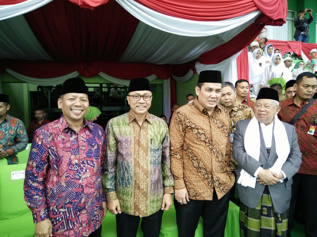 Dari kiri: Ketua DPW LDII Jawa Timur Amien Adhy, Ketua MPR RI Zulkifli Hasan, Sekjen PBNU Helmy Faishal Zaini, Ketum MUI KH. Makruf Amin.