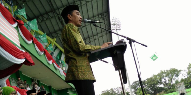 Presiden RI Joko Widodo hadiri Harlah ke-70 Muslimat NU, di Stadion Gajayana Kota Malang, Sabtu (26/3/2016).